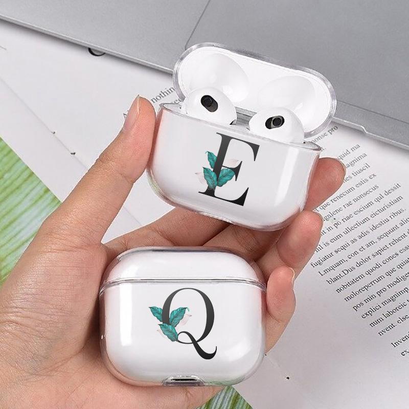 Чехол для AirPods с буквами алфавита для Apple Airpods 3 Pro, беспроводной Bluetooth-гарнитура, защитный чехол, прозрачный чехол для зарядки