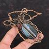 Ожерелье с голубым опалом Оуайхи, обернутое медной проволокой, ожерелье с регулируемой цепочкой, ювелирные изделия из меди с драгоценными камнями, ожерелье ручной работы, подарки на помолвку