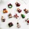 Santa Motif Xmas Ornaments Resin Tree Hanging Decor Cute Resin Charms  Home Decor