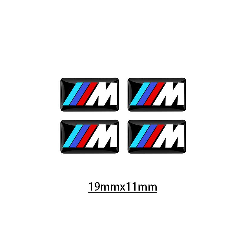 BBKZ6 Car Sticker 4/8pcs Car Steering Wheel Decoration Center Hub Cap Emblem Badge DIY Sticker Styling Ornament Accessories for BMW
