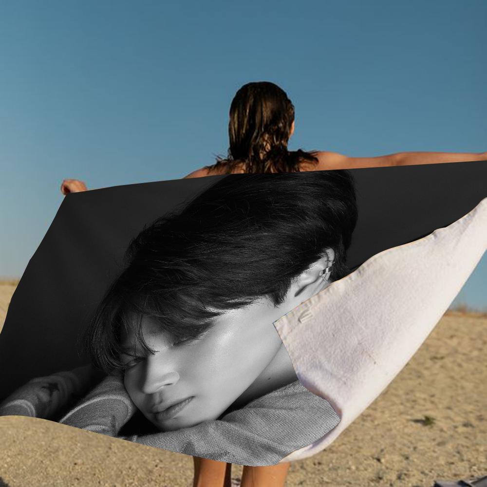 Певец J-Jimin Kpop Пляжное полотенце Цветные полотенца для ванны для девочки Микрофибра Быстросохнущее Без песка Пляж Йога Спа Бассейн