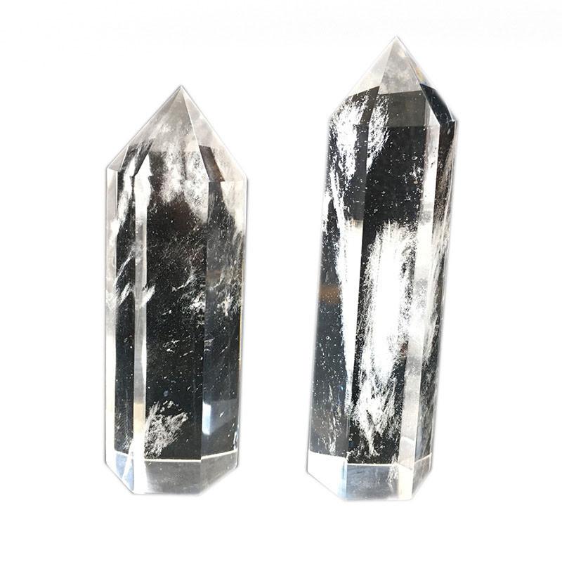 Natural White Clear Quartz Crystal Point Healing Wand Mineral Ornament Specime