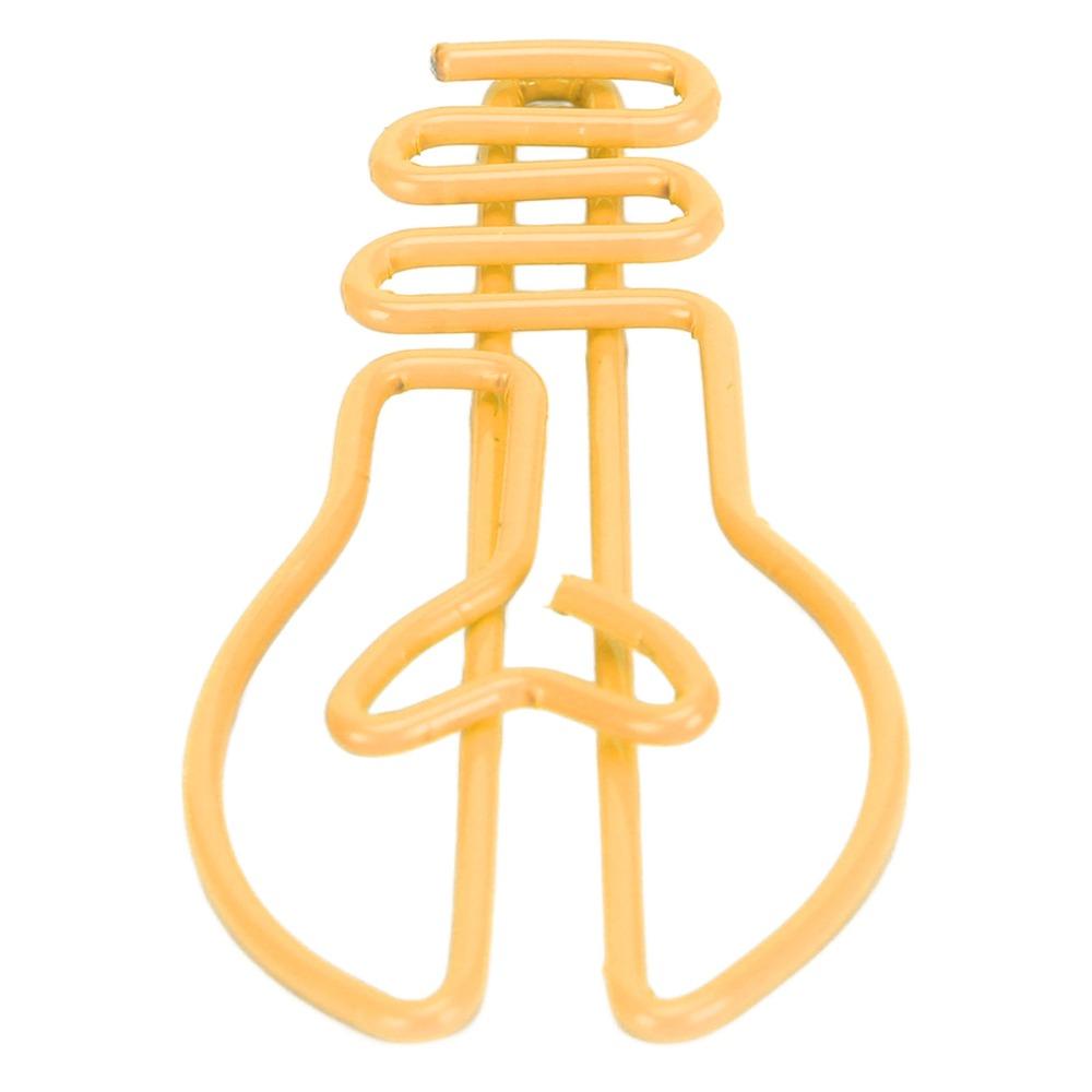 100pcs Bulb Shaped Bulb Shape Paper Clips Metallic Paper Clips  Wedding Decoration
