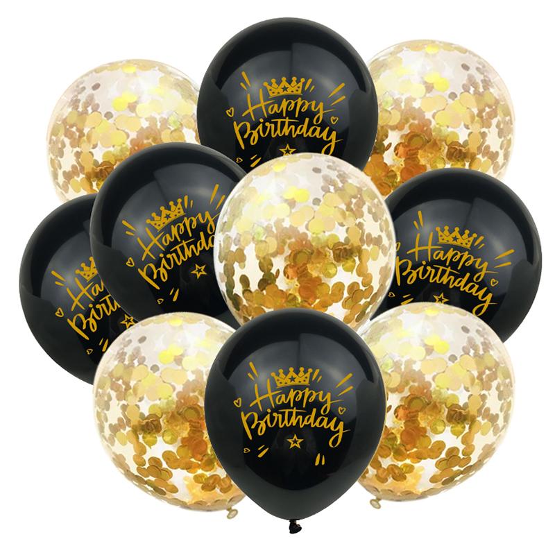 10Pcs/set Happy Birthday Latex Balloons 12inch Helium Confetti Air Globos Kids Adult Birthday Party Decoration Supplies