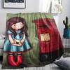 1PC Santoro Print Flannel Blanket, High quality Comfortable for All Seasons, Home Decor, Warmth and Comfort, Perfect for Christmas Gifts141