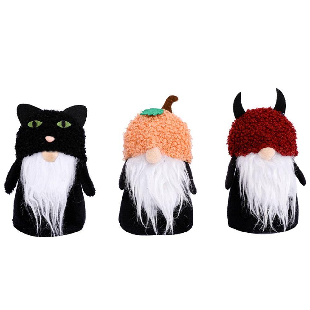 Pumpkin Black Cat Swedish Elf Dwarf Plush Ornaments Cute Faceless Old Man Doll Christmas