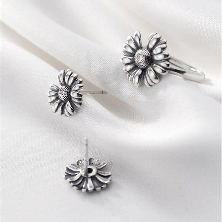 Fashion Vintage Daisy Flower Stud Earring for Women Wedding Jewelry Pendientes Mujer EH678