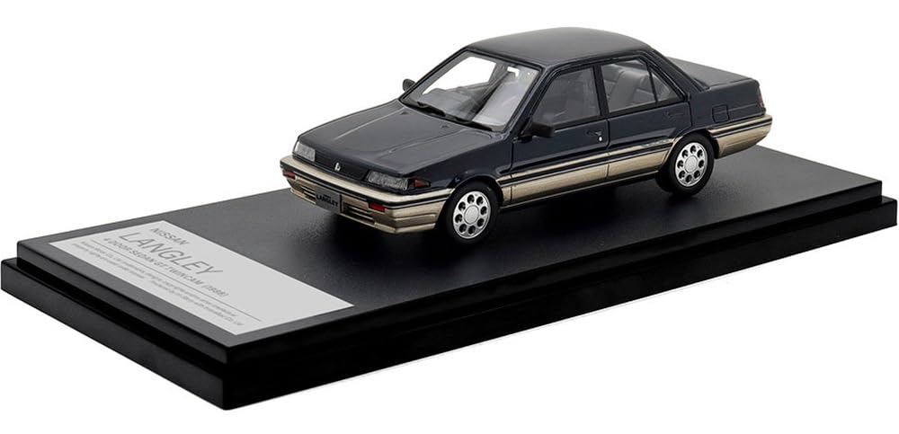 Inter Allied Hi Story Nissan LANGLEY 4 DOOR SEDAN GT TWINCAM Midnight Blue Pearl Gold Metallic Finished Product 1/43 (1988) Metallic/Sparkling