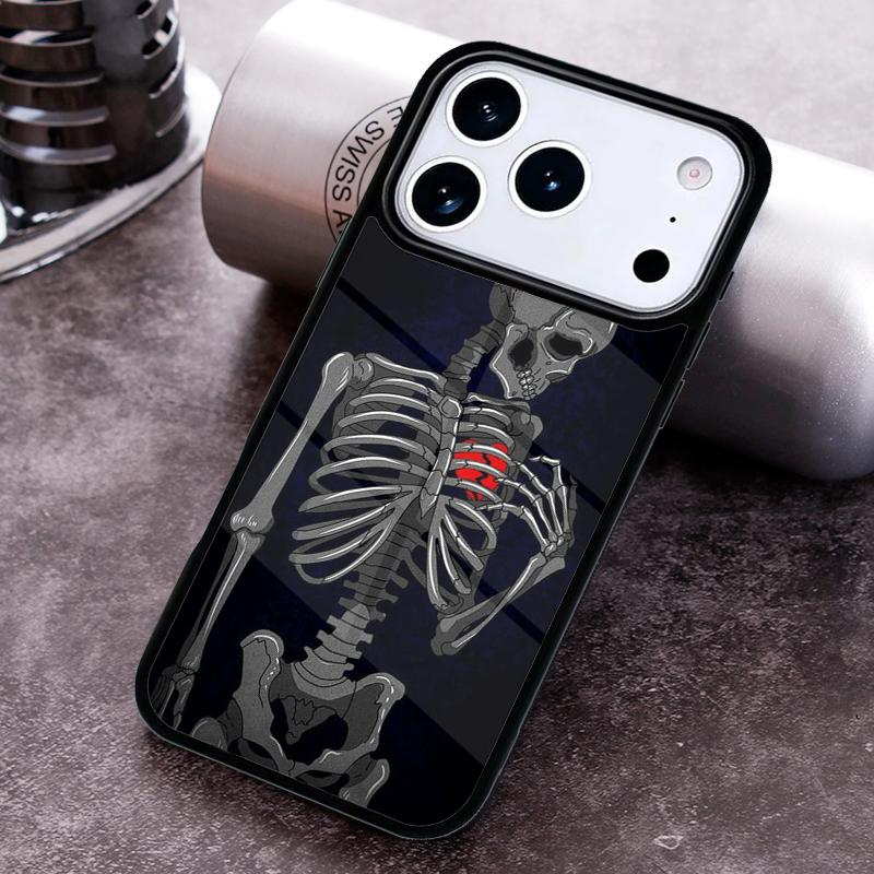 Красный Скелет Любви Схема Чехол для Телефона для iPhone 17 16 15 Pro Max Air 14 13 12 11 Plus Ударопрочный Чехол Capa