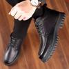Winter Shoes Men Ankle Boots Fashion Brand Male Footwear Genuine Leather Warm Plush Flat Non-slip Pure Black