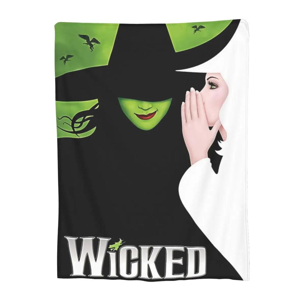 Мюзикл Злая 2024 Одеяла Флис Принт Расслабляющее Мягкое Плед для Постельных Принадлежностей Спальни Плюшевое Тонкое Одеяло