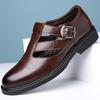 Модные мужские кожаные туфли, деловые, повседневные, формальные, с острым носком, мягкая подошва, нескользящие, летние сандалии, черные кожаные туфли, роскошные туфли