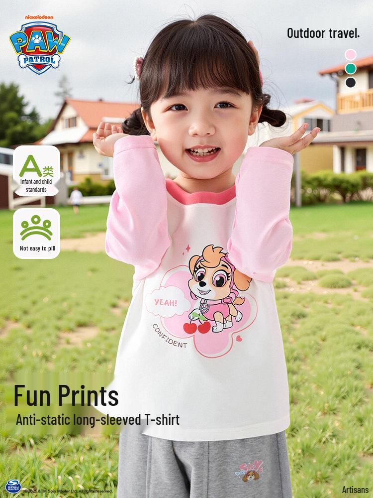 Детская футболка с длинным рукавом и круглым вырезом «Щенячий патруль» для мальчиков и девочек - Новинка весна/осень