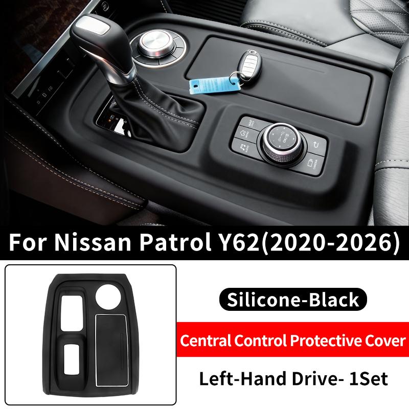 For Nissan 2024 2025 2026 Patrol Y62 Y63 Center Console Silicone Cover Anti-Scratch Protective Case for Cup Holder Armrest