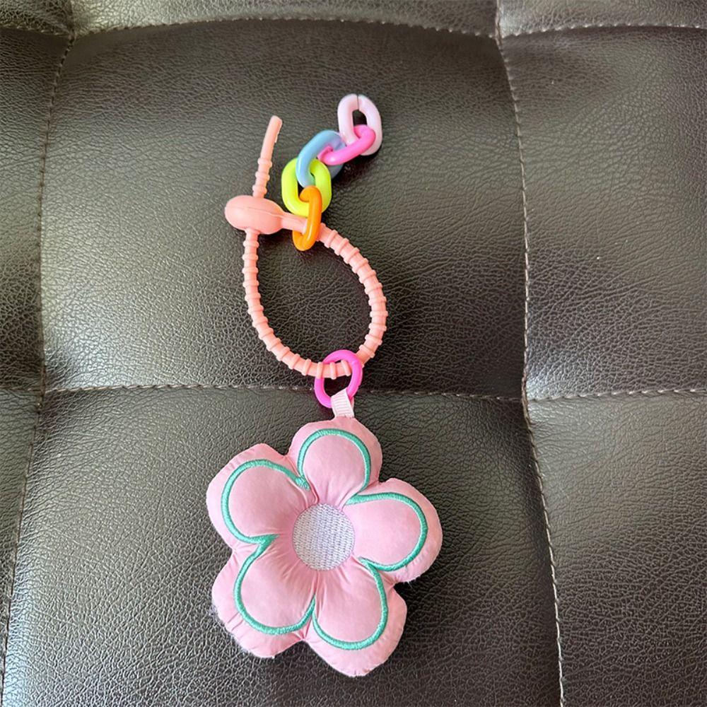 Cloth Flower Bag Pendant Acrylic Chain Floral Lanyard Creative Fresh Backpack Decoration  Children