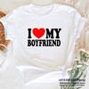 I Love My Hot Boyfriend Girlfriend T-shirt Unisex and Women Couple T Shirts Cotton Lover Streetwear Tshirt Casual Short Sleeve Tees Unisex