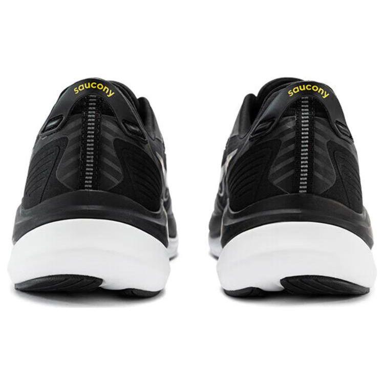 SAUCONY Runshield Round Toe Lace-Up Slip-Resistant Durable Waterproof Low-Top Casual Running Shoes Unisex Running Shoes Black Yellow S28185-4