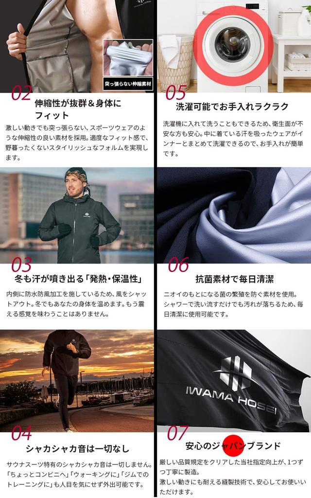 Мужской костюм для сауны IWAMA HOSEI, Стирающийся, для похудения и тренировок, Размер XL