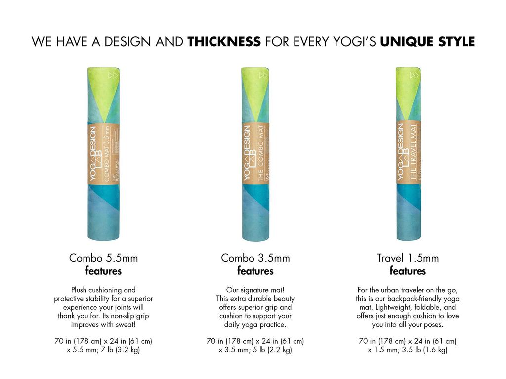 Коврик для йоги Yoga Design Lab, толстый комбинированный коврик с ремешком, коврик для пилатеса, фитнеса, 3,5 мм (Мандала чёрная.)