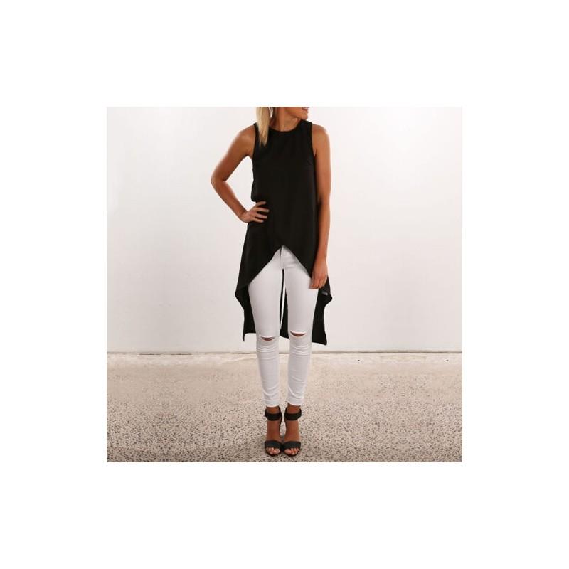 Damen Rmellos Longshirt Sommer Westen Tank Bluse Hemd Shirt Tunika Oberteil Top In Premium Quality For Effortless Versatility And Timeless Style