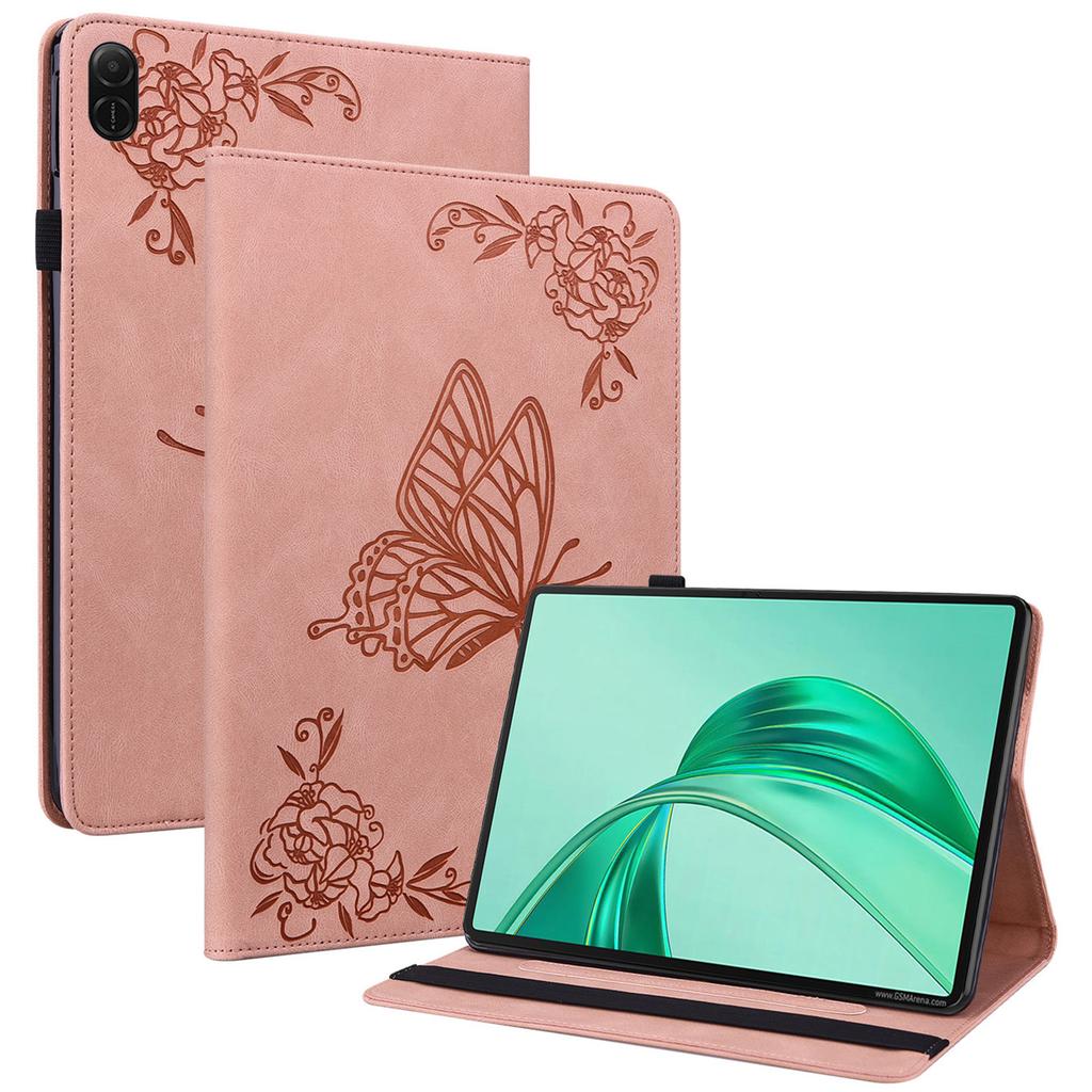 Чехол для Honor Pad X8a с оттиском бабочки и цветка, из искусственной кожи, чехол для планшета с отделениями для карт