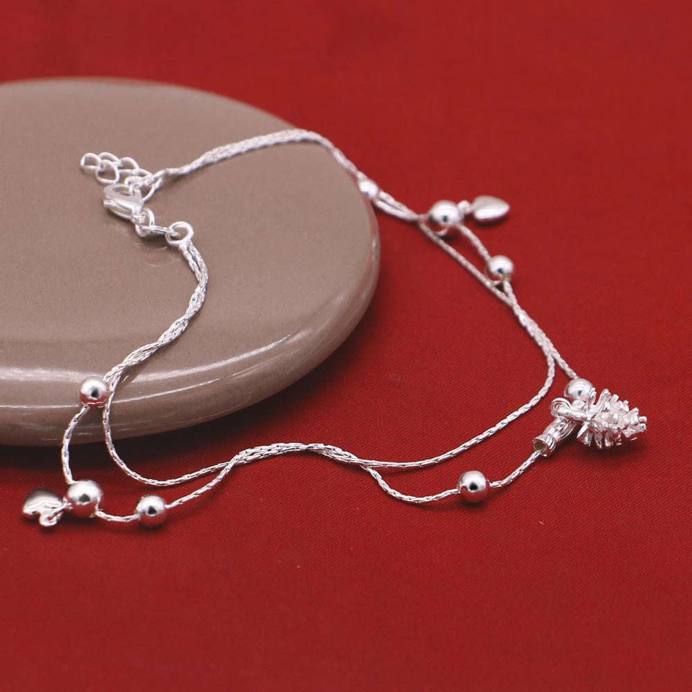 Cute Silver Jewelry 100 %925 Sterling Silver Anklet Pineapple Pendant Design Solid Silver Anklet Girl Charm Birthday Present