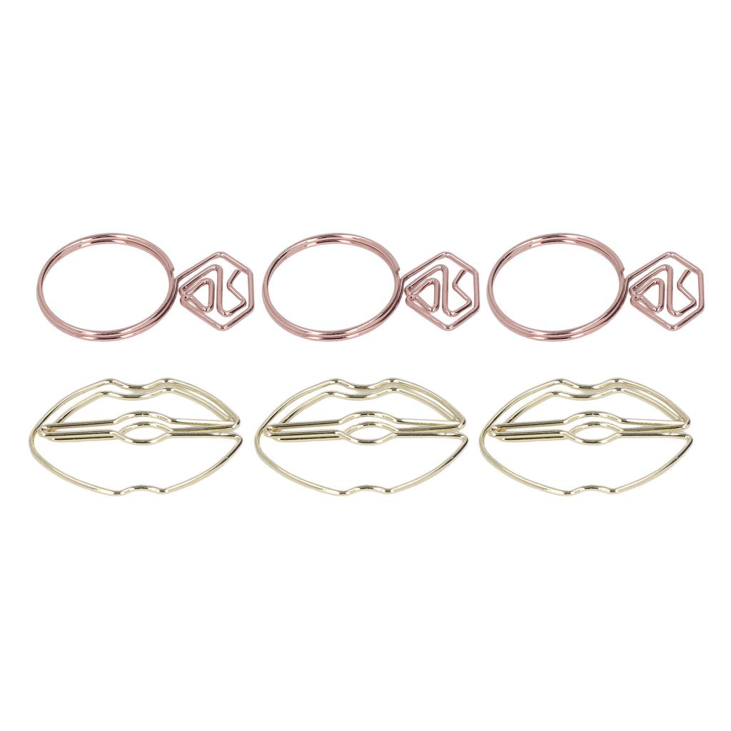 100 шт. Металлические скрепки для бумаги Губы Кольца Форма Нескользящие Портативные Милые Скрепки для Файлового Классификатора