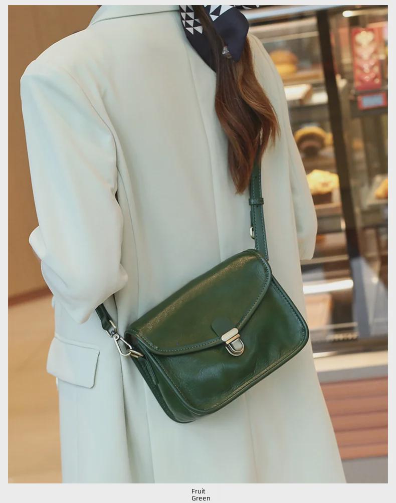 2025 Женская сумка-мессенджер из натуральной кожи большой вместимости - сумка через плечо из высококачественной коровьей кожи растительного дубления