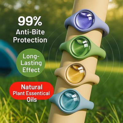 Портативный силиконовый браслет от комаров для активного отдыха - безопасный для детей и взрослых