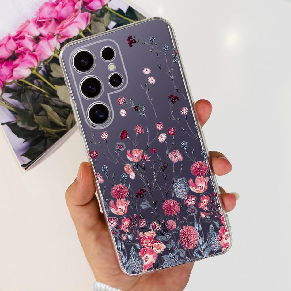Чехол для Samsung Galaxy S24 Ultra 5G S24 Plus 2024 Элегантная печать Мягкий силиконовый ТПУ чехол для Samsung S 24 S24Plus S24Ultra