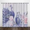 3D Luxury Home Decor Animal Peacock Gold Texture Curtains 2 Panel Living Room Bedroom Study Children's Room Decor