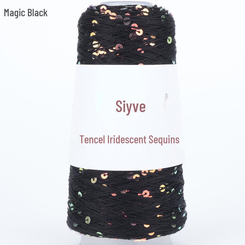 Пряжа Si Yue Tencel с радужными пайетками: Мода ручной вязки