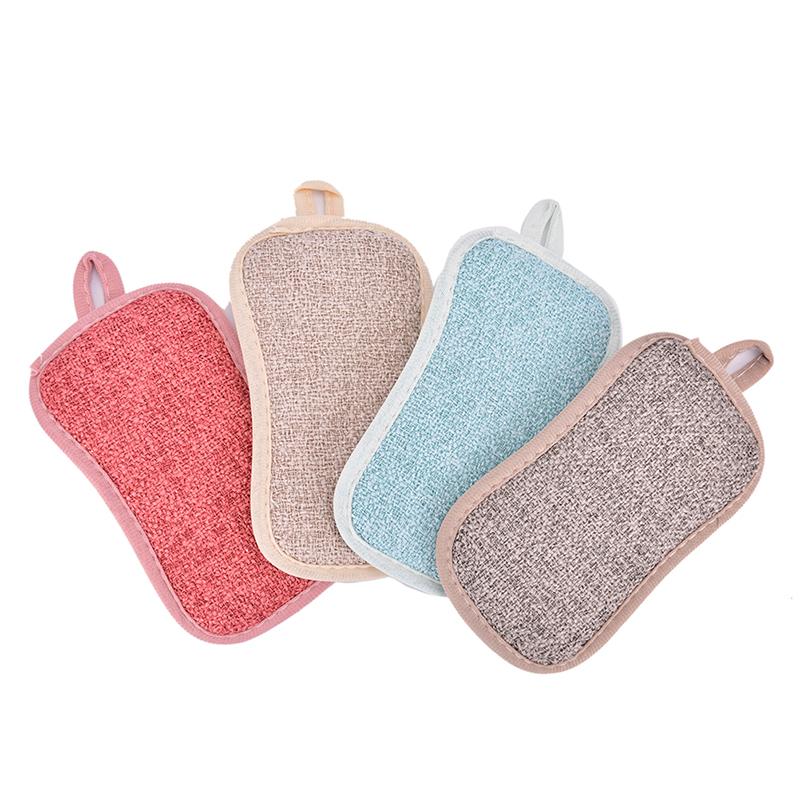 1 шт. Двусторонняя губка для мытья посуды, многоразовые чистящие средства, волшебные губки, салфетка ADM