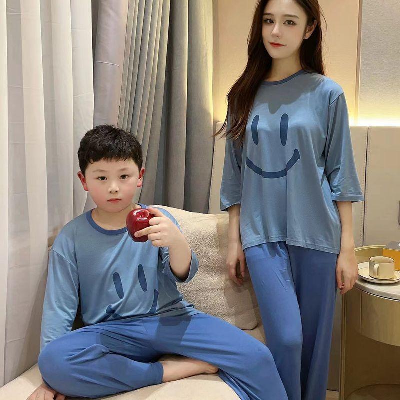Summer Children's Pajamas Seven Points Cuff Loose Air Conditioning Clothing Boys and Girls Home Wear