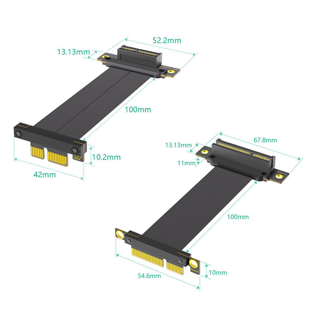 Кабель-удлинитель PCI-E 4.0 X1/X4 для видеокарты, высокоскоростной гибкий удлинитель PCIE Gen 4, гибкий высокоскоростной кабель-удлинитель, адаптер 90 градусов