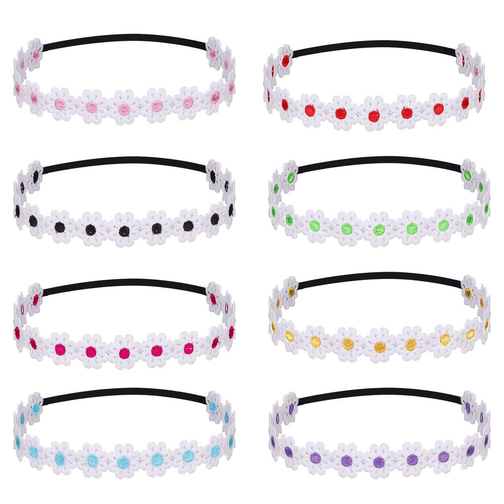 Toddler Daisy Flower Headbands Little Girls Crown Sunflower Soft Lace Crown Wedding Party Headwear Hair Accessories