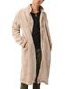 Wearable Blanket Fluffy Room Wear Winter Unisex Gown Micro Velor Fleece Cardigan Warm Stylish LL Beige [Arcade] Men's Women's Fall/Winter (XL) (Stand