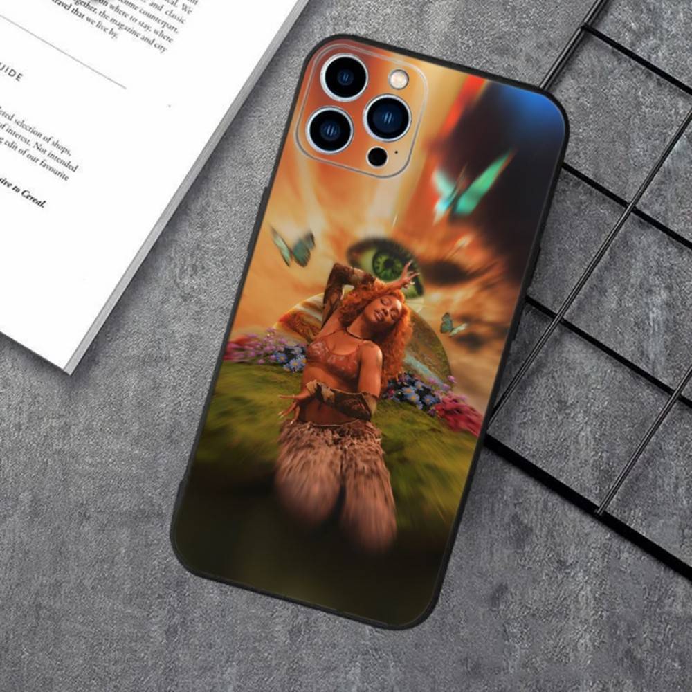 Singer SZA Snooze SOS Phone Case For iPhone 17,16,15,14,13,12,11,XS,XR,X,8,7,Pro,Max,Plus,Mini,Air,e Silicone Black Cover