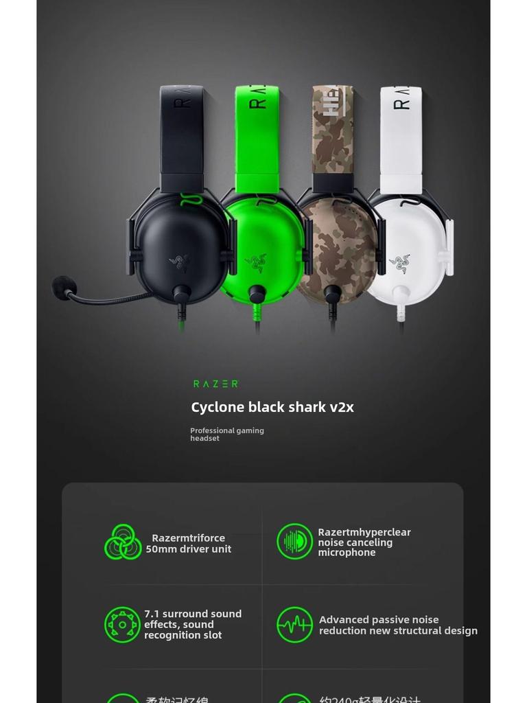 Razer BlackShark V2 X Gaming Headset with 7.1 Surround Sound and Microphone