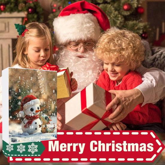 Рождественский снеговик Адвент календарь 24 мини снеговика подвесные украшения обратный отсчет на Рождество