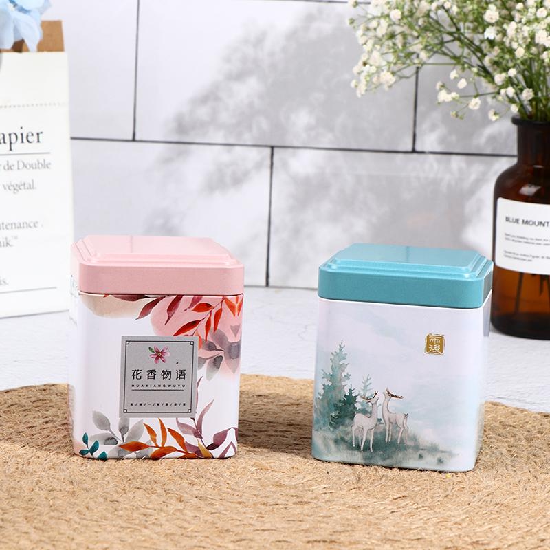 Запечатанная коробка для чая, кухонный контейнер для хранения, жестяная банка, квадратная банка, железо для конфет, винтажный