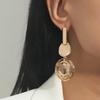 Big Metal Earring Round Vintage Geometric Drop Earrings