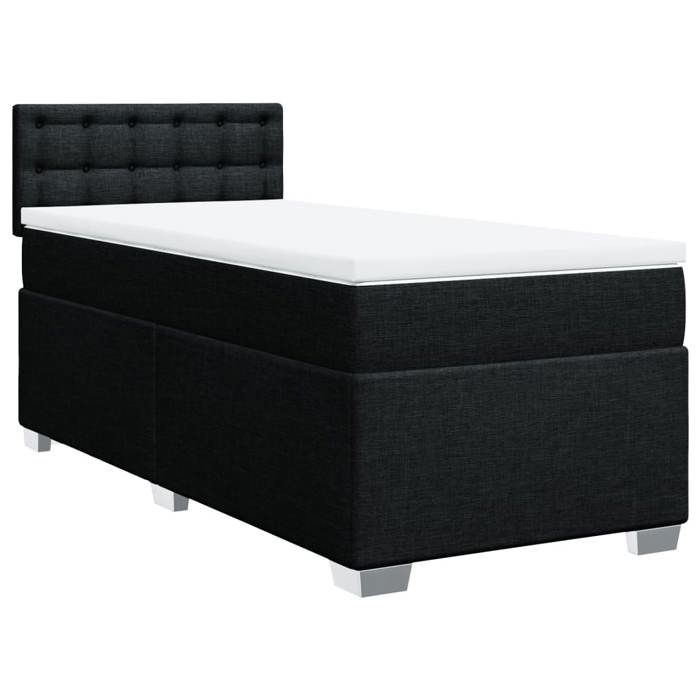 Maison Exclusive - Sommier à lattes de lit et matelas Noir 80x200 cm Tissu
