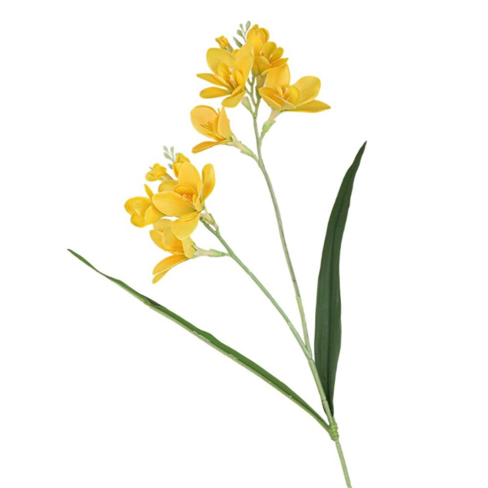 Realistic Artificial Freesia Flowers 2 Fork Simulation Whelan Flower Wedding Party Decor