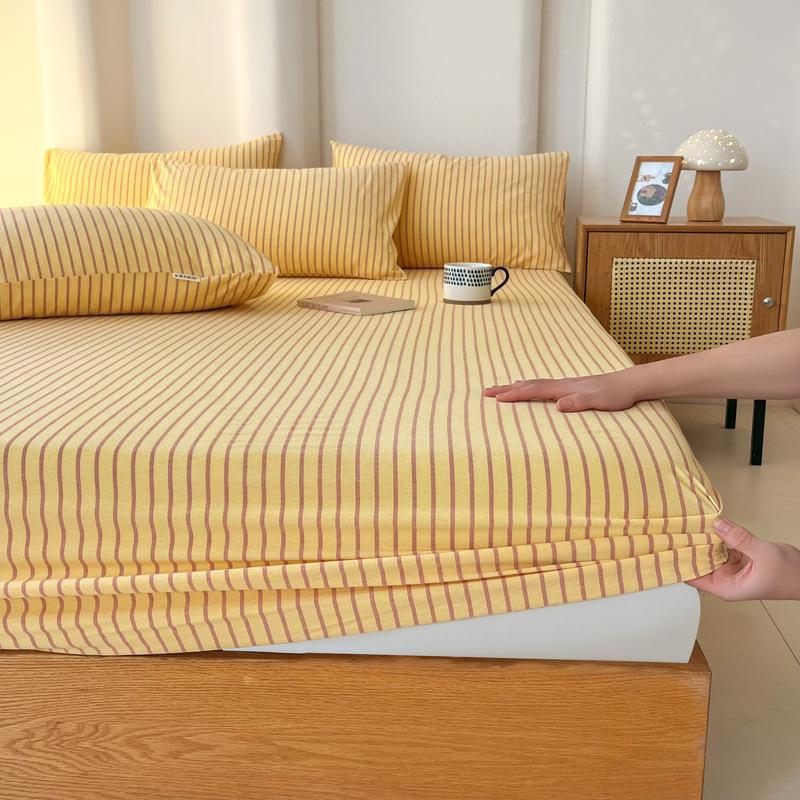 Хлопковая простыня Пододеяльник Спальня Двухъярусная кровать Покрывало из чистого хлопка Простыня Постельный набор Простой стиль