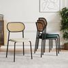 Обеденный стул из ротанга в скандинавском стиле, простой современный письменный стул, повседневный кофейный стул, кованое железо для дома и ресторана, назад, новый