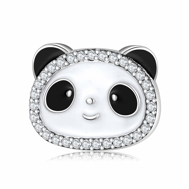Designer Charms 925 Sterling Silver Tortoise Panda Unicorn Clip Beads with Clear CZ Bead Charms for Reflection Bracelet Jewelry