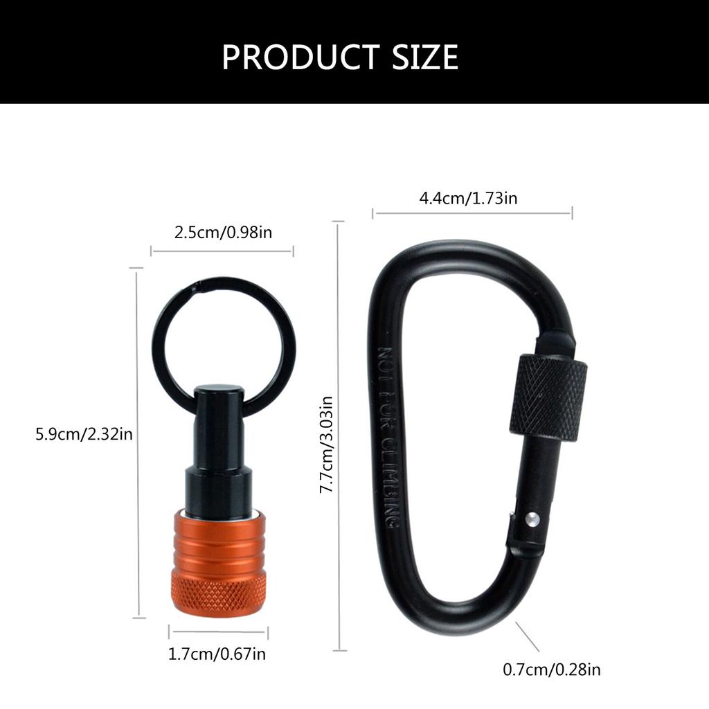 6Pcs Bit Holder Key Chain 1/4inch Portable Drill Holder Carabiner Hook Hex Shank Bit Holsters Quick Changing Bit Holder