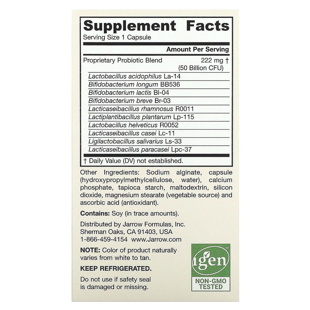 Jarrow Formulas Jarro-Dophilus, 5 Billion CFU, 60 Veggie Capsules