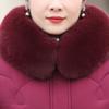 Middle Age Women's Winter Plus Size Jackets Elegant Faux Fur Collar Thick Warm Short Outerwears Loose Female Parkas Hooded